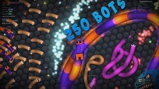 250 BOTS IN SLITHER.IO // GAMEPLAY WITH 250 BOTS IN SLITHER.IO