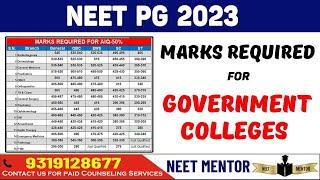 NEET PG 2023  Marks Required for Clinical Seat in Government Colleges  Branch Wise  NEET MENTOR