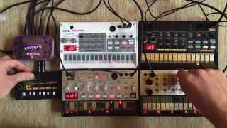 KORG Volca Bass, Beats, Keys, Sample & Monotron | TECHNO Jam #02