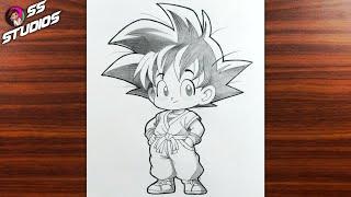 how to draw kid goku step-by-step | Anime drawing