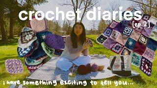 crochet diaries [ep.2]: crochet with me at a park (while I tell you so exciting news!!) 🫶