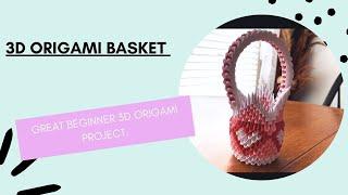 3D Origami Basket #3dorigami #3dorigamivideos #modularorigami #origamiforbeginners #origamitutorial