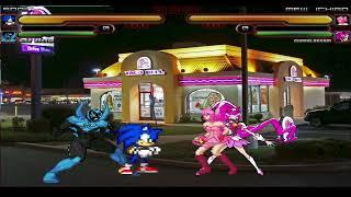 Mugen Request Abab Sonic and Blue Beetle vs Mew Ichigo and Cure Blossom