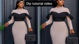 how to CUT/ DRAFT an OFF SHOULDER with YOKE coperate gown and OFF SHOULDER dropping SLEEVEs. #amen