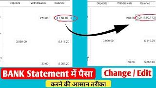 How to Edit Bank Statement in 2023 full detail in Hindi | Salary Slip Edit | Fake Bank statement