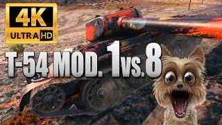 T-54 mod. 1: Tense 1vs8 - World of Tanks