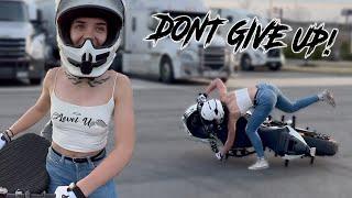 SHE LEARNED HOW TO CIRCLE WHEELIE! ( Don't Give Up )