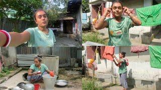 Indian housewife morning and night cleaning vlog  village life cleaning vlog  dasi cleaning vlog️