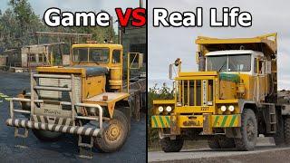 Snowrunner Game vs Real Life Trucks and Vehicles (USA Side)