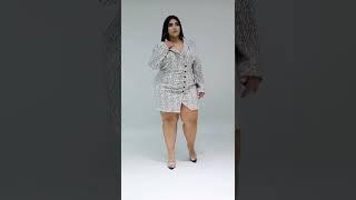 Plus size models lifestyle curvy woman in Jupiter short set .plus size women Fashion beauty