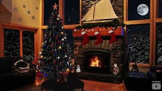 ASMR Cozy Home Christmas Winter Ambience Fireplace Sound 7 Hours 4K - Sleep Relax Focus Chill Dream