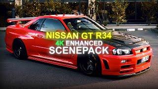 NISSAN GTR R34 SCENEPACK | FREE CAR CLIPS | 4K | ScenesByZero