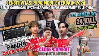 SENSITIVITAS PUBG MOBILE TERBAIK 2024 SENSI GABUNGAN RYZENxLAPARxGENFOSxROSEMARY FULL GYRO