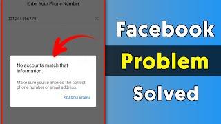 No account match that information facebook problem 2023 | Recover facebook password
