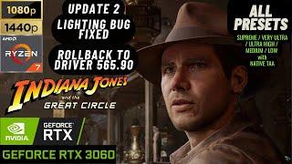 INDIANA JONES & THE GREAT CIRCLE (Update 2) RTX 3060 6GB Ryzen 7 5800H | 1080p 1440p | Legion 5 Pro