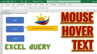 Excel Query: How to Create a Mouse Hover Text