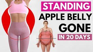 APPLE BELLY FAT GONE IN 20 DAYS, lose hanging belly pooch standing, no jumping, knee friendly