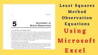 Adjusting Survey Computations Using Excel | Least Squares Adjustment 2025