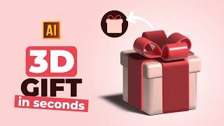HOW TO MAKE 3D GIFT IN SECONDS IN ADOBE ILLUSTRATOR