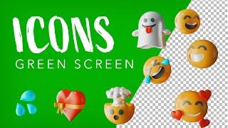 FREE 3D EMOJI ANIMATE GREEN SCREEN