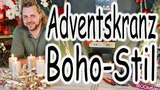 DIY-Deko-Trend Advent 2020: Adventskranz im Boho-Stil | Adventsdeko Vintage | Trockenblumenkranz