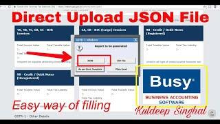 How to File GSTR-1 from BUSY (Hindi) Direct Upload JSON File In GST Portal