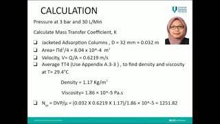 Experiment Pressure Swing Adsorption Column | Calculation of Mass Transfer packed bed for gas