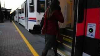 Gorgeous Woman Loses Her Shoe Boarding Train.AVI