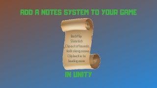 Notes System in Unity | Easy Unity Tutorial