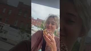 tim hortons fall donut taste test mukbang - maple cream donut #trending #timhortans #canadavlog