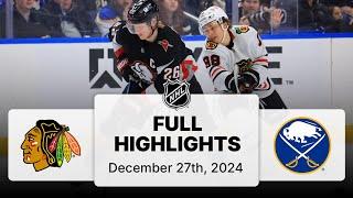 NHL Highlights | Blackhawks vs. Sabres | December 27, 2024