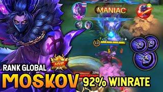 MANIAC! MOSKOV BEST BUILD 2021 | TOP GLOBAL MOSKOV GAMEPLAY | MOBILE LEGENDS