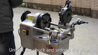 ECVV Automatic Pipe Threading Machine 1/2" to 2" BSPT Threader Deburrer Cutter 750W Pipe Threader