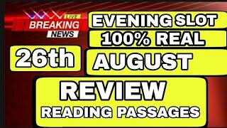 26 August ielts exam review listening and reading overview | 26 August answers | 2 September ielts
