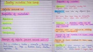 Sorting materials into group class 6 chapter 4 || sorting materials into group chapter 4 notes