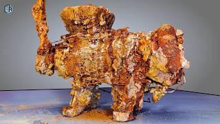 100 Years Underground Rusty Antique MEAT GRINDER Restoration - Lot Of Amazing Restoration Techniques