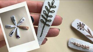 DIY Hair Barrette⎟Hand Embroidery ⎟Click Clack Hairpin ⎟ Hair accessories Tutorial #DIY