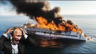 1 minute ago! Russia's largest cruise ship carrying 78,900 troops to Iran was blown up by the US
