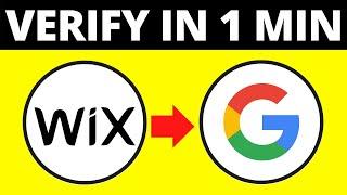How To Verify Wix Website To Google Search Console (2021)