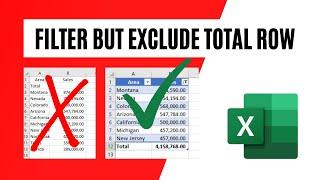 How to Filter Excel Data and Exclude Bottom Total Row