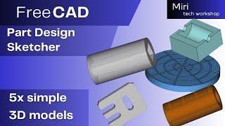FreeCAD 5 simple 3D models, part 51