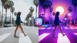 How to Make a Awesome Synthwave Art - PicsArt Editing || Ahmad Ali Edits