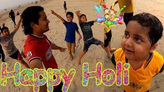 Holi Celebration In Juhu Beach #sagarthakurvlog #holivlog