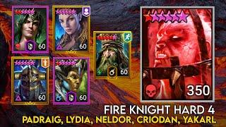 Fire Knight 4 Hard - Padraig, Lydia, Criodan, Neldor, Yakarl | Raid Shadow Legends Guide