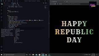 Happy Republic Day - Text with Animation and Gradient Flag Colors | CSS | TechiesCraze