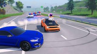 Taking Over The Highway In Fast Cars.. The Cops Were MAD LOL (Roblox)