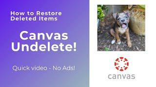 How to Restore Deleted Items in Canvas Using "Undelete"