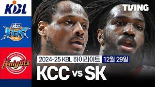 [KCC vs SK] 12/29 경기 I 2024-25 KCC 프로농구 I 하이라이트 I TVING