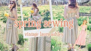 COZY SEWING VLOG 🪡 Fabric Shopping & Sewing a Spring Dress