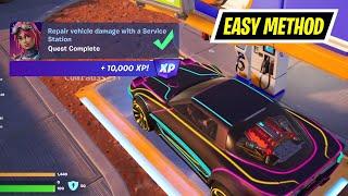 How to EASILY Repair vehicle damage with a Service Station Fortnite